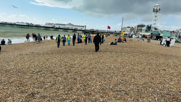 Brighton Beach Cleanup Campaign at Brighton UK