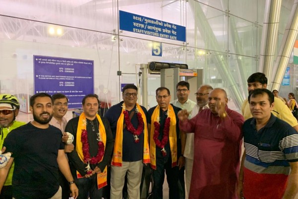 Welcome of team VUF at Ahmedabad Airport