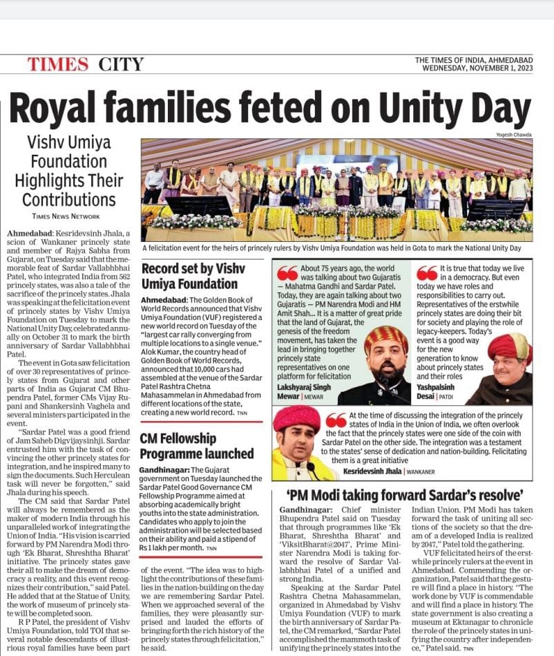 Honoring Royal Families on Unity Day